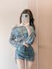 Women's Korean-Style Slimming Three-Piece Swimsuit Set with Cover-Up, Tummy Control, Sexy, Instagram-Worthy, 2026