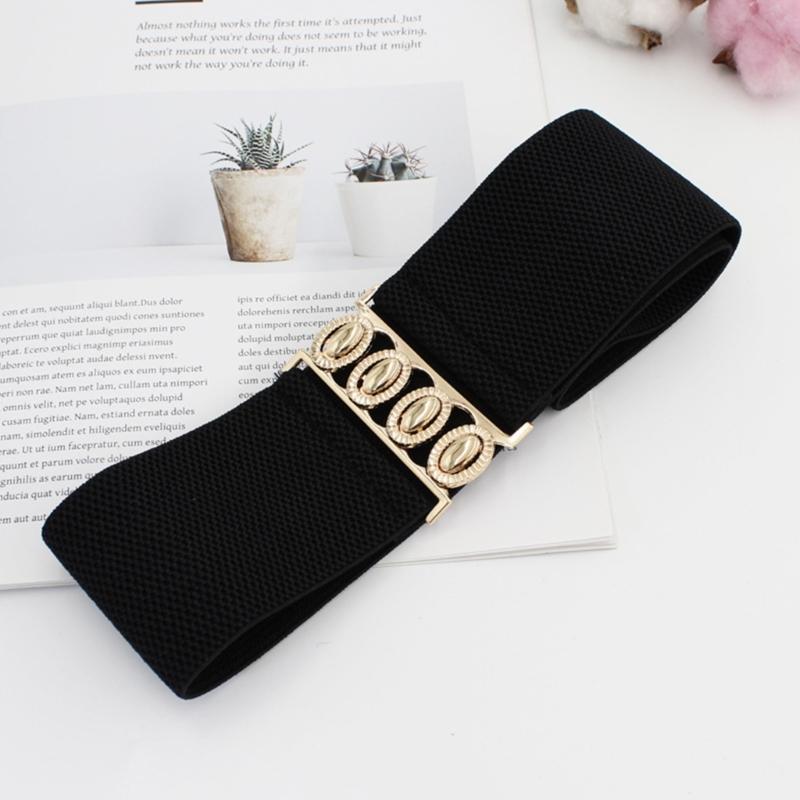 Stretch Belt for Women Ladies Dress Corset Fashion Female Stretch Belt with Alloy Buckle for Banquet Dress Decorations