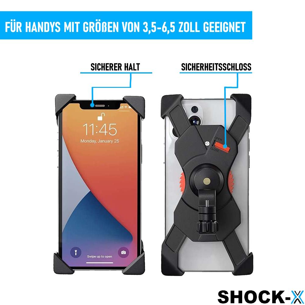 SHOCK-X Bicycle Mobile Phone Mount Motorcycle Scooter Handlebar Mobile Phone Holder Universal