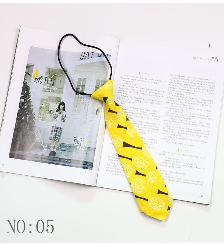 6CM Floral Lazy-tie Rubber Band Neckties For Women College Girls Shirt Uniform Neckwear Korean Style Narrow Knot Free Small Ties