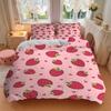 3pcs Strawberry Hearts print bedding quilt cover, soft and comfortable quilt cover suitable for bedroom and guest room200