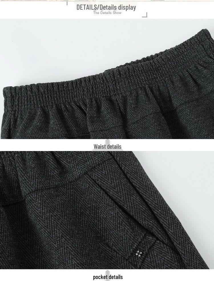 High Waist Plus Velvet Pants - Autumn/Winter Loose Fit for Mid-aged & Elderly Women