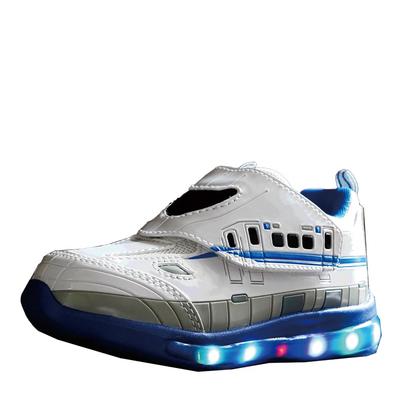Brilha intensamente quando você Plarail Shinkansen Tênis Flash com Velcro Doctor Yellow N700S Hayabusa Sapatos Brilhantes Sapatos de Menino caminha! Infantil