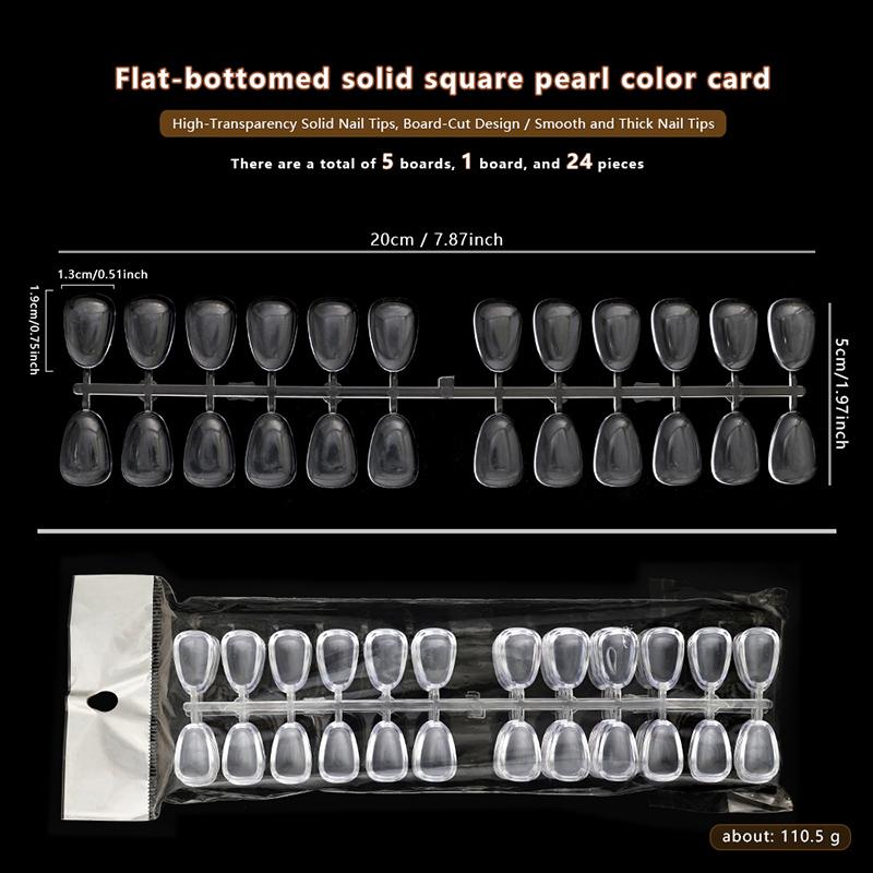 120/320Pcs Clear Solid Oval Triangle Square Shape Nail Tools Nail Table Color Card Display DIY Manicure Nail Tips Practice Tools