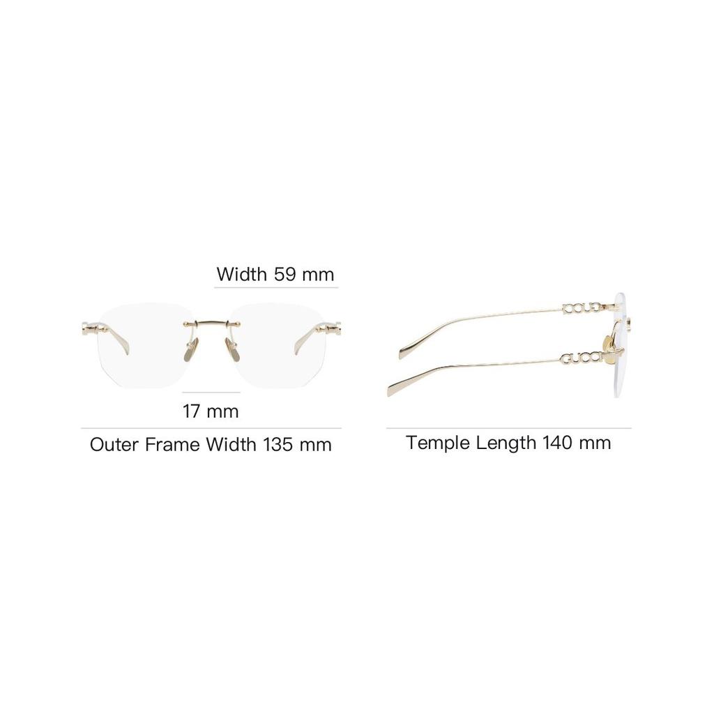 Gucci Logo Design Square Sunglasses Women sunglasses Gold GG1806O002