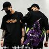 Summer Hot Sale New Arrival Evangelion Pattern Street Style Print T Shirts Men Women Streetwear T-shirt Harajuku Hip Hop Punk T-shirt
