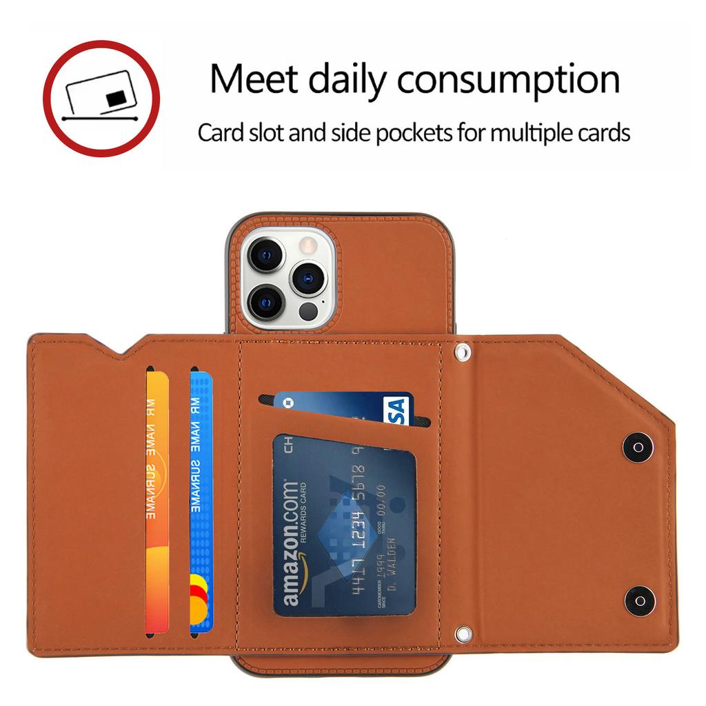 Lanyard Crossbody leather Case For iPhone 13 12 11 Pro Max XS MAX XR X 7 8 Plus Leather Card Slot With wallet Cover
