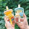 Cute Flower Glass Tea Cup Strainer Cold Brew Flower Tea Straw Straight Drinking Cup Heat Resistant Coffee Cup Milk Cup with Lid
