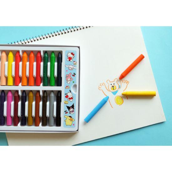 globe chemical Sanrio Characters Wash-Free Crayons (12 Colors / 24 Colors)