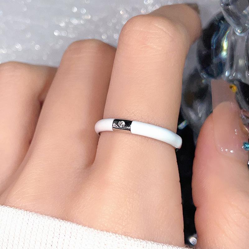 

Color Drop Glaze Open Ring Set Female Niche Design Unique Sweet Cool Index Finger Ring Personality Fashion Adjustable opening