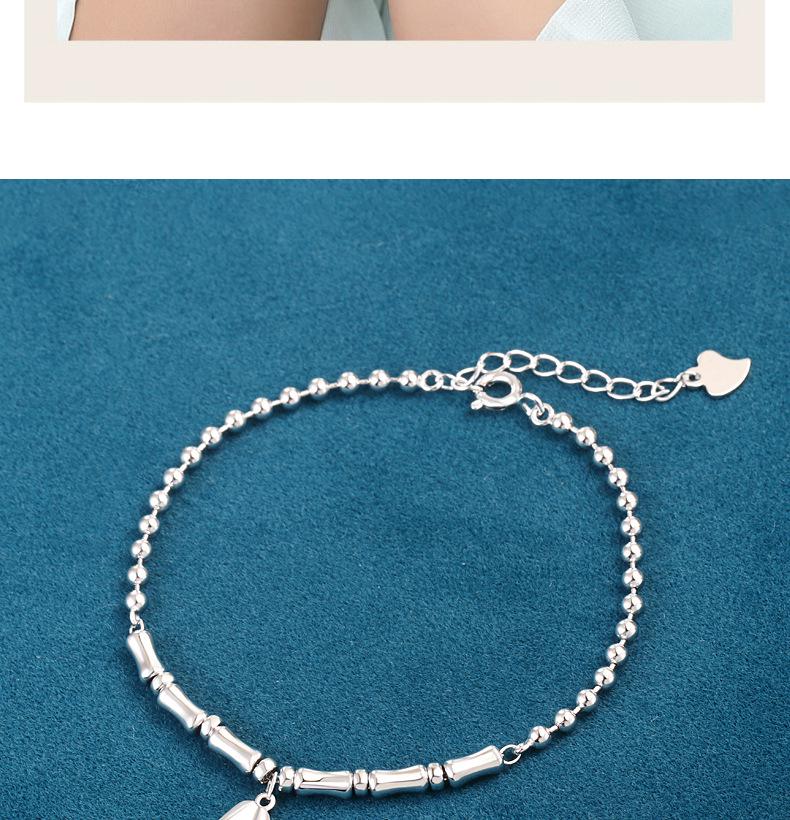 Women's High-End S925 Sterling Silver Bamboo Bead Bracelet: Elegant Chinese Ancient Style