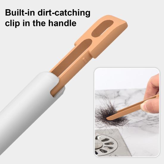 Wall Mounted Toilet Brush, Sanitary Toilet Scrubber with Hole-Free Design And Drainage Base, High-Density Bristles Non-Slip Handle Hygienic Cleaning