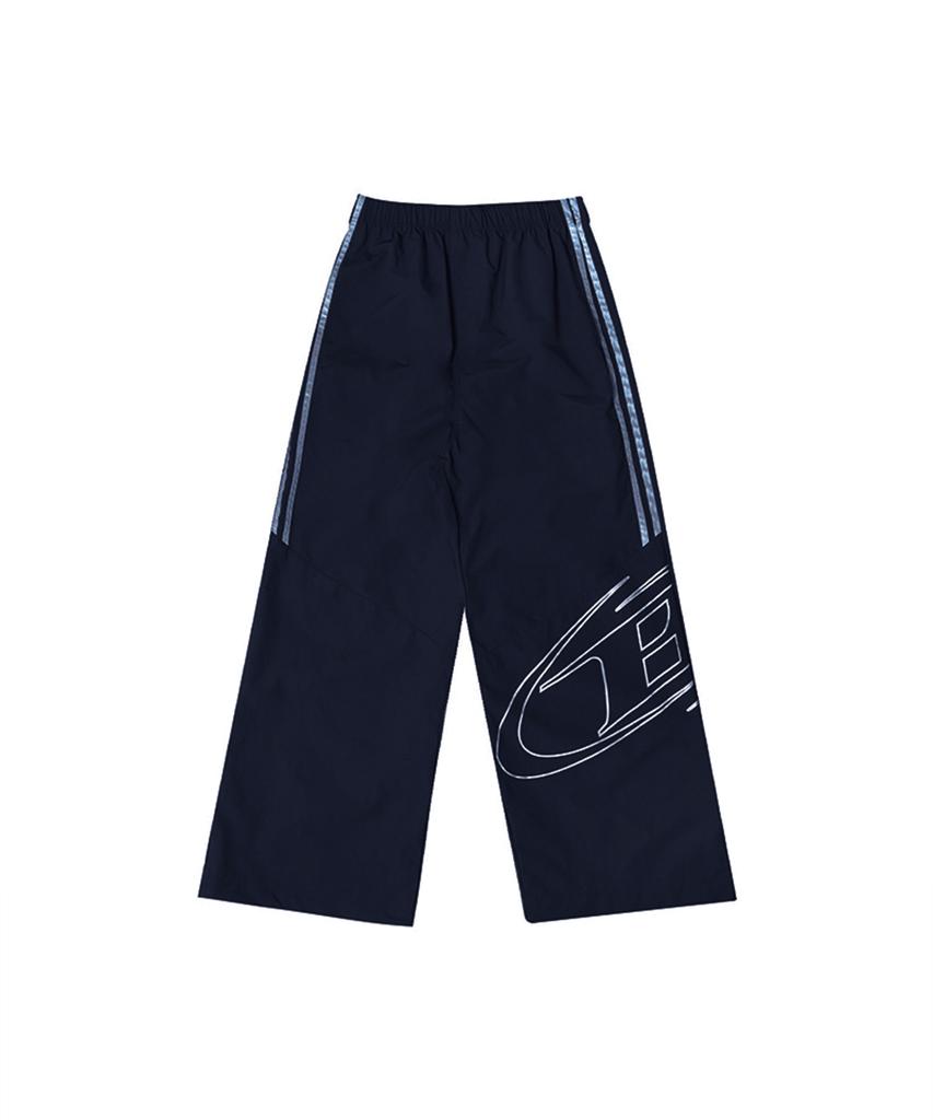 BORN TO WIN Reflective Line Big Symbol Wide Pants [Navy]