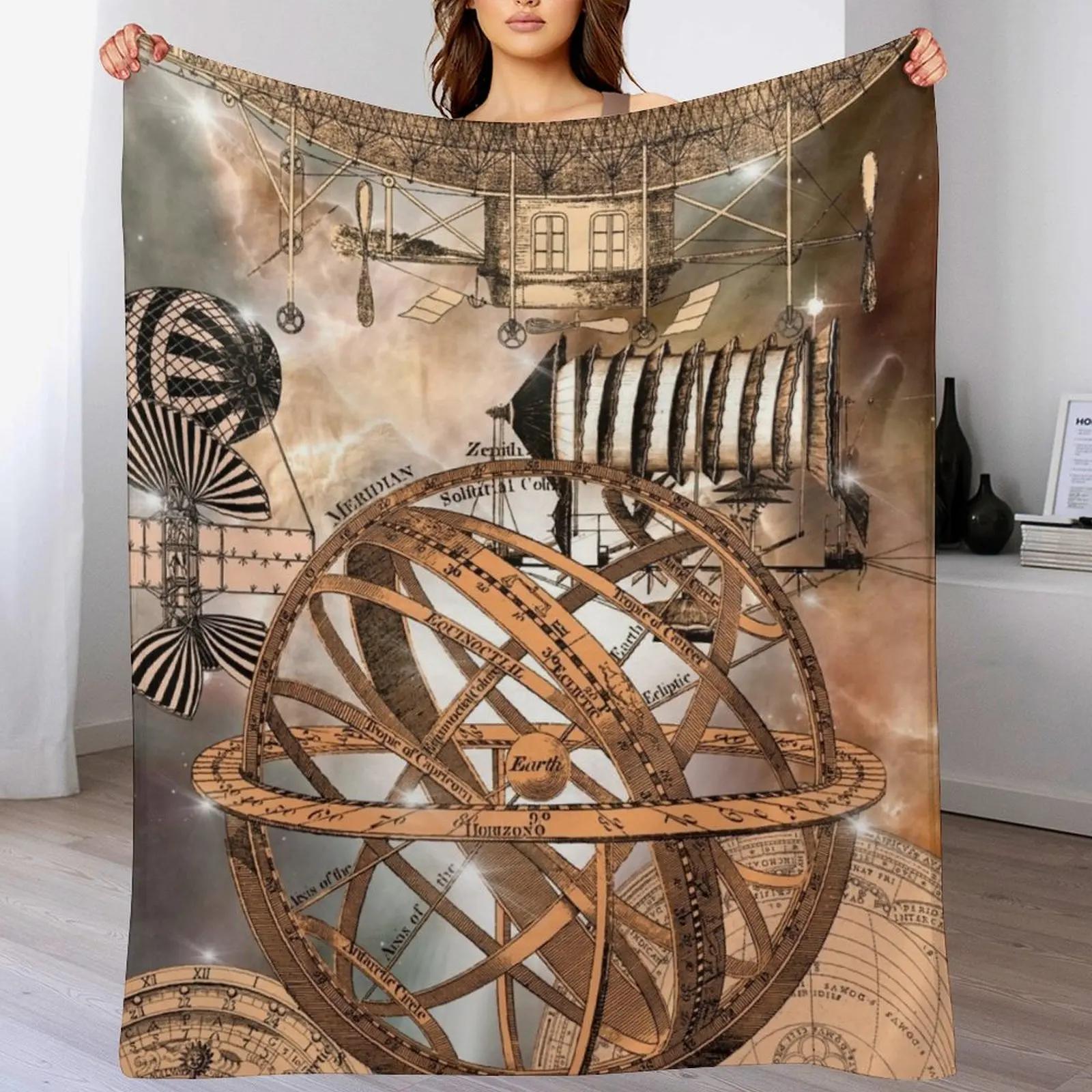 

New Steampunk Airship Throw Blanket Easy Care Comfortable Blanket for Couch 102x76cm(40x30in)