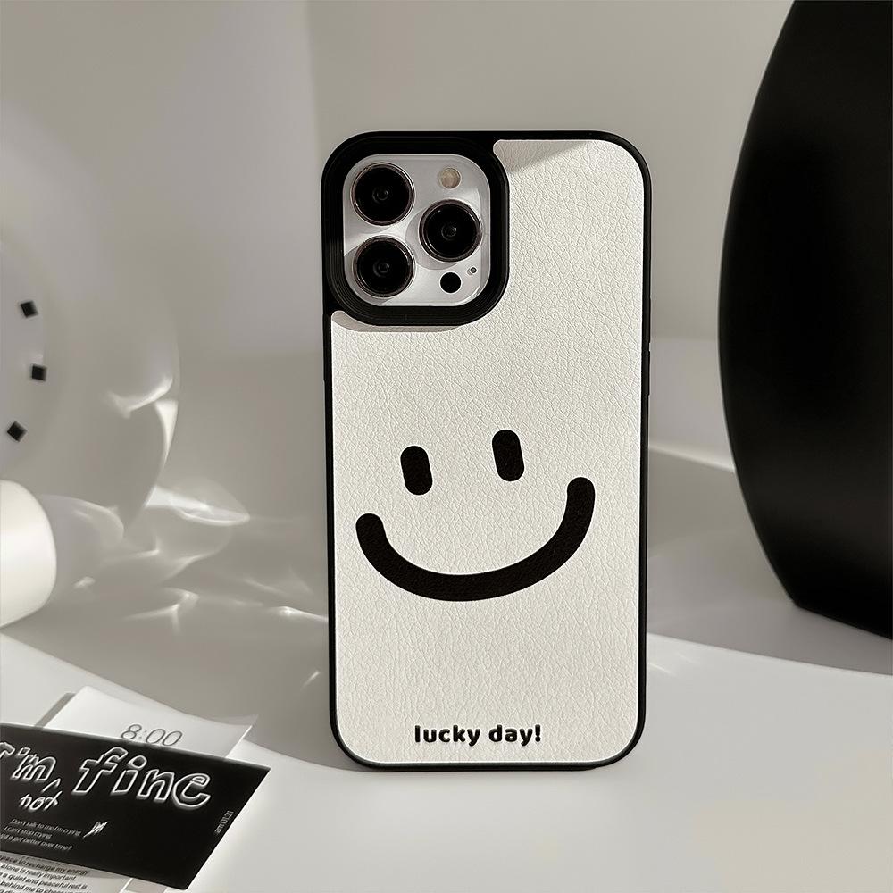 Minimalist Healing Smile for Apple Phone Case 17 Promax Skin Texture 11 for IPhone 16 High-end Sense 15 Anti-fall