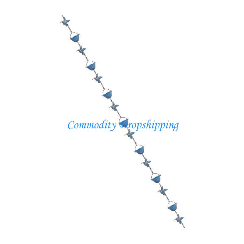 Y5JC Rainwater Guide Rain Chain Decorative Rain Catcher with Charm Weather Prevent