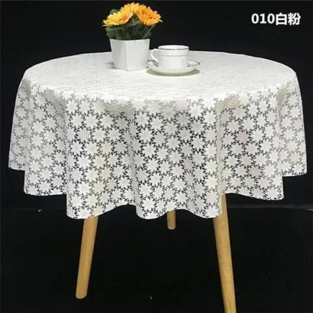 Pvc Desk Mat Printed Dustproof Table Cover Round Lace Table Waterproof Oil Resistant Scald Resistant Round Tablecloth