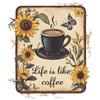 Bemalte Kaffeetasse Schmetterling Küche Esszimmer Hintergrund Landschaftsgestaltung Wandaufkleber