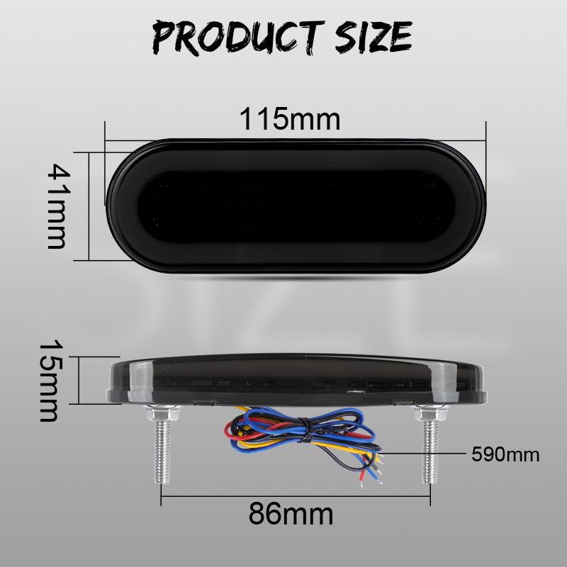Oval 3 in 1 LED Tail Lights 68led Dynamic Flowing Turn Signal Light DRL Tail Running Light For Car Truck Trailer Lorry 12V 24V