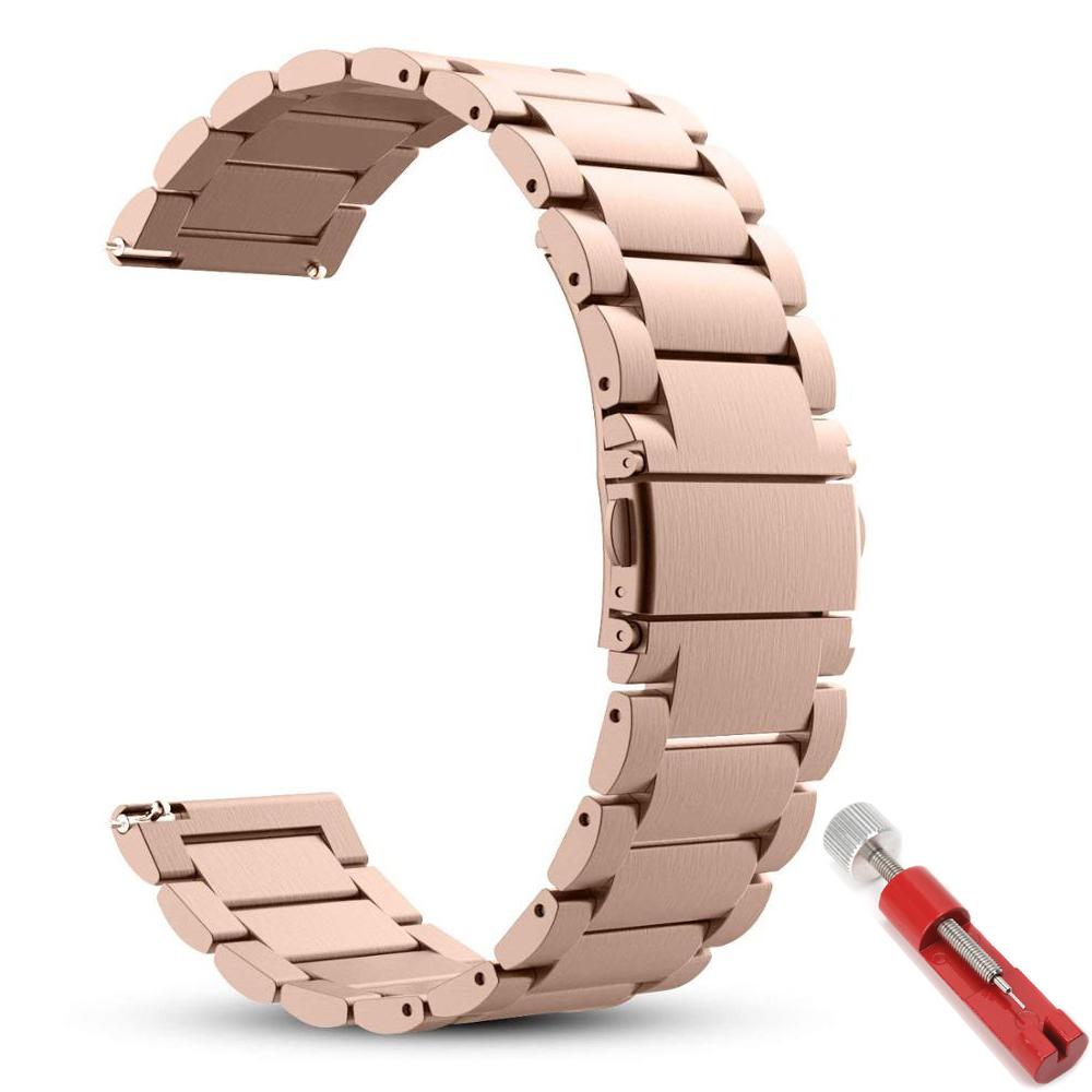 20mm/22mm Band For Amazfit GTS/2/3/4/2e/GTS2 Mini/GTR2/2e/stratos/3/4/47 Stainless Steel Watch Bracelet Correa Amazfit Bip Strap