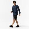 NaviDry Long Sleeve with and Dress Size L T-Shirt U-Neck, Moisture-Wicking Quick-Drying Innerwear, Men's Navy/White, (32MAC197)