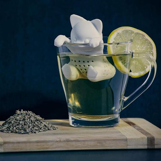 Yousheng Silicone Tea Infuser Cat Shaped Strainer Loose Leaf Tea Brewer Cute Cartoon Tea Filter for Home Office