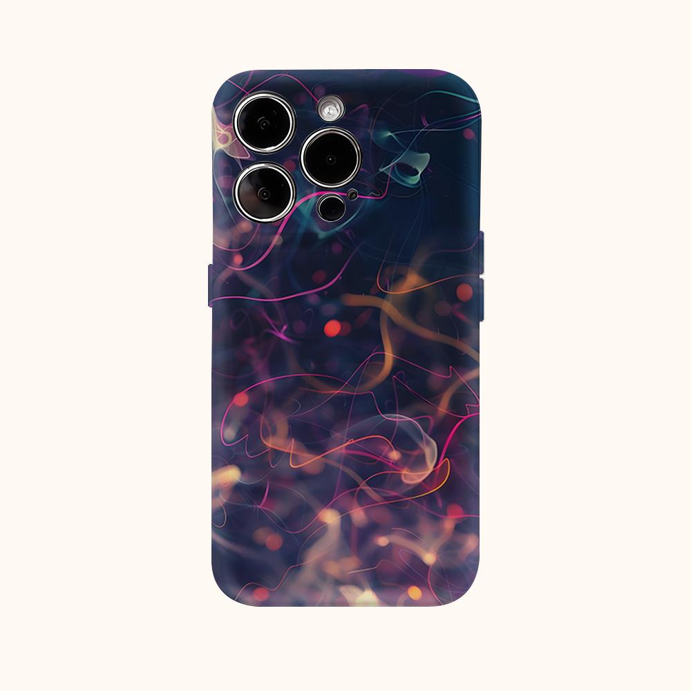 Neon Light Swirl Phone Case for IPhone 17AIR 16E 16 15 14 13 12 11 17 Pro Max Plus Double-layer Back Cover