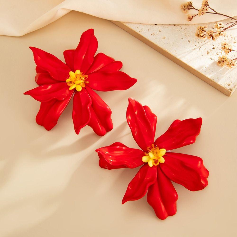 Acryl Blumen Ohrstecker Vintage Böhmische Hängeohrringe Große Blumen Ohrringe Dekoration