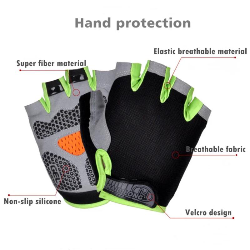 Gym Gloves Women Men Weightlifting Dumbbell Fitness Sport Training Exercise Gloves Non Slip Breathable Fingerless Cycling Gloves