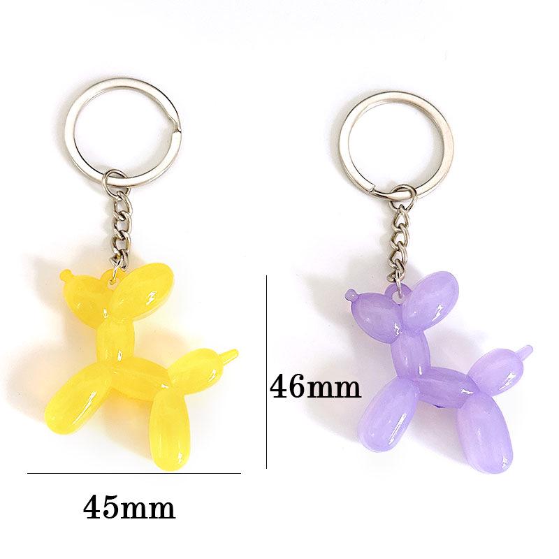 Translucent Candy Pearl Balloon Dog Keychain Pendant
