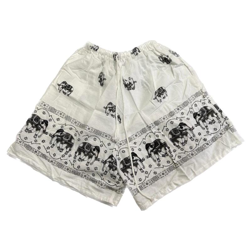 Cotton Elephant Pants Pattern Boxing Muay Thai Shorts Training Kickboxing Print Quick Dry Martial Art Boxer Unisex Men Women Fitness Sport Gym Workout