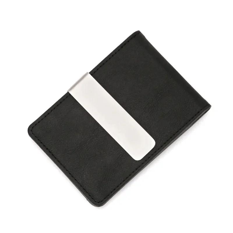 

Fashion Men s Leather Money Clips Wallet Multifunctional Thin Man Card Purses Women Metal Clamp for Money Cash Holder