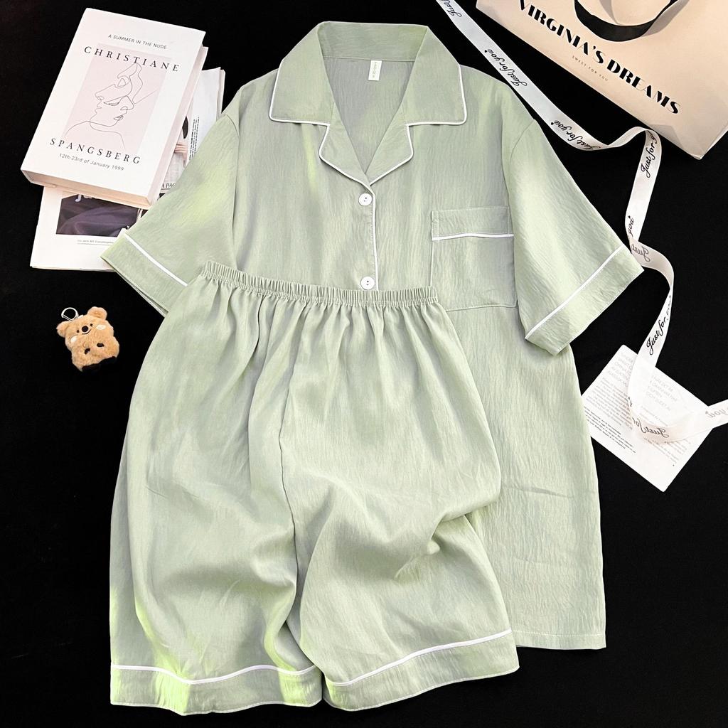 Men's Cloud Cotton Solid Color Short Sleeve Pajama Set
