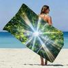 Forest Sunbeam Beach Towel Patterned Sunscreen And Windproof Suitable For Swimming Pool Camping Travel
