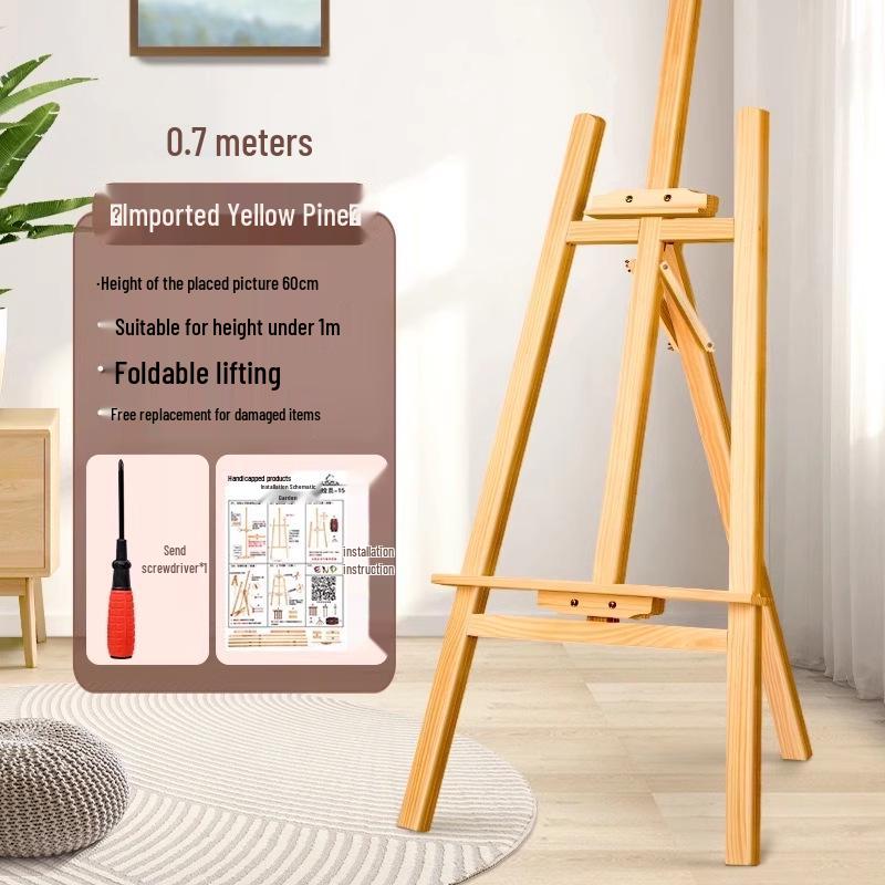 Children's Wooden Easel Art Set: Sketching & Painting Stand for Watercolors and Oils.