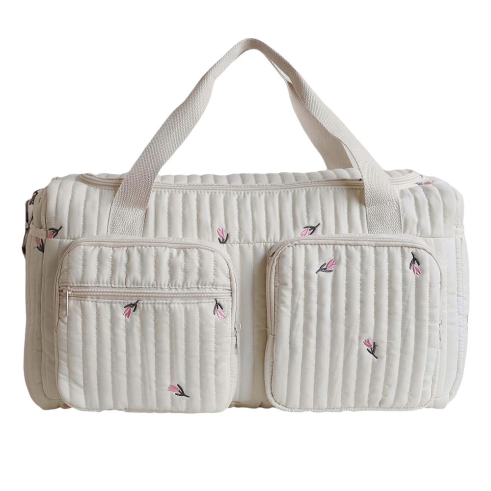 Little Bear Embroidered Baby Diaper Bag Large Capacity Handbag for Travel Outdoor