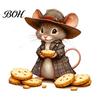 Cute Animal Wall Murals Cartoon Mouse Sticker, Fairy Tale Decal, PVC Waterproof Removable Vinyl Stickers Art Decors, Self Adhesive Mural for