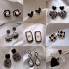Silver Needle High-End Black Diamond Earrings - Elegant and Versatile Luxury