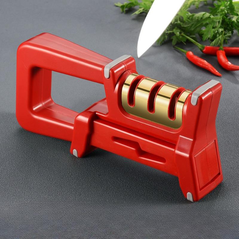Household 4in1 Knife Sharpener Kitchen Multi-Functional Three-Section Cutter Diamond Cutter Sharpening Scissors Sharpener