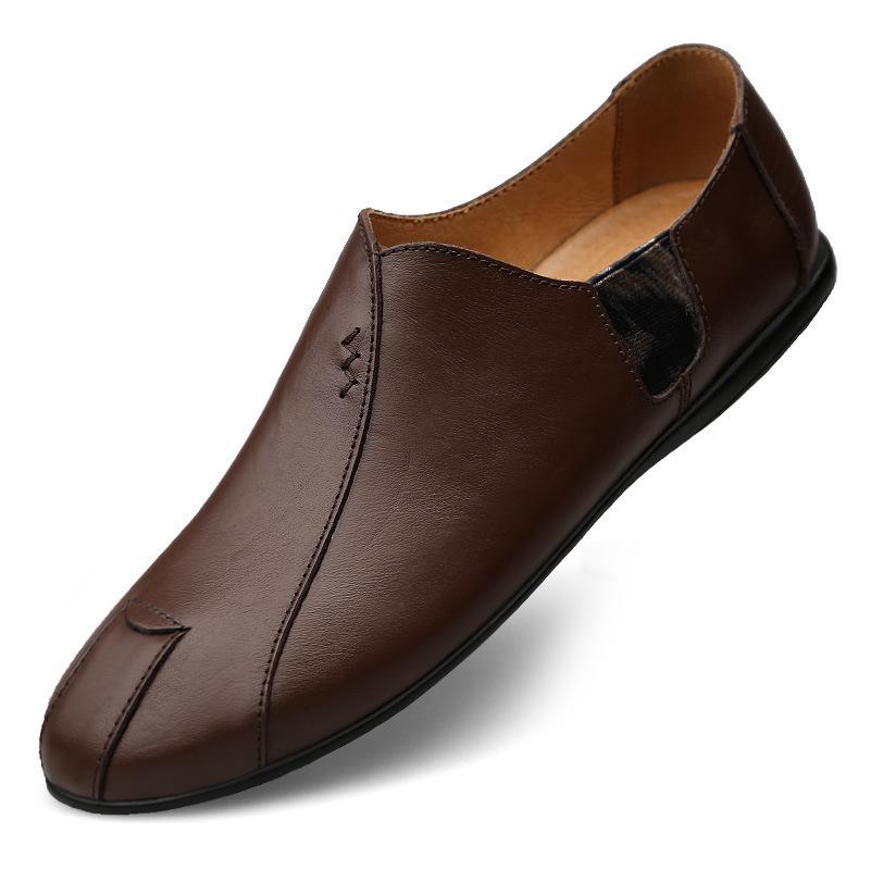 Men's loafers Korean version men's shoes cowhide driving Doudou shoes foreign trade large size leather shoes men's foot lazy shoes