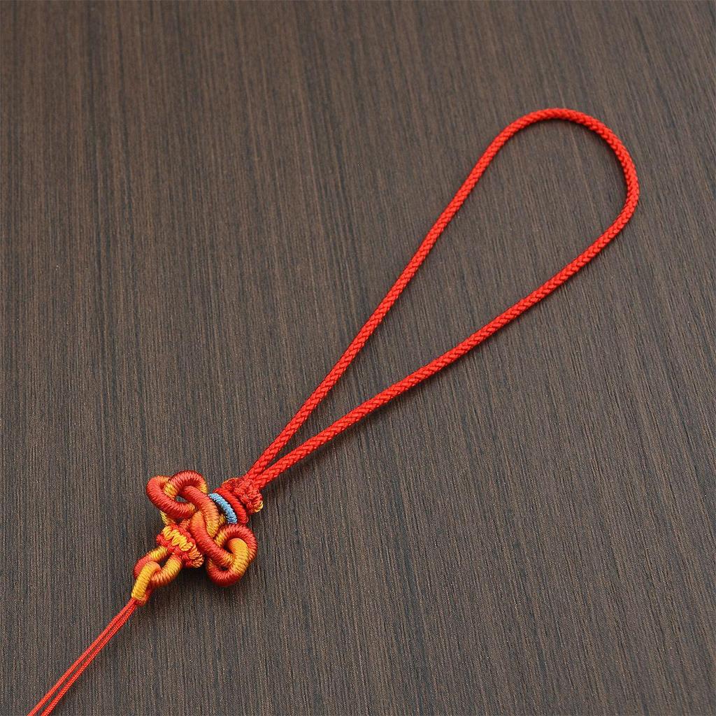 Handwoven Mobile Phone Lanyard & Keychain Charm with Wenchang Knot, Double Link Knot, USB Drive Ornament & Anti-lost Rope