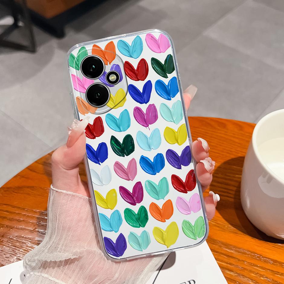 For Honor 400 Pro Lite 5G Case Pretty Flowers Transparent TPU Bumper Protective Cover For Honor400Pro Fundas Honor400Lite Coque