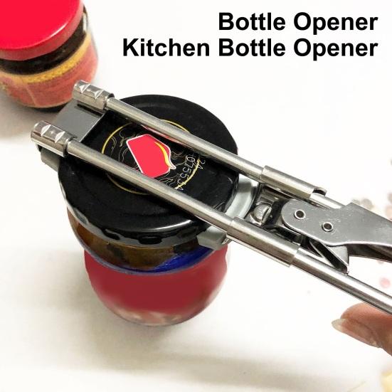 Stainless Steel Jar Opener with Grip Non-Slip Can Opener for Tight Lids Ergonomic Bottle Opener Kitchen Tool Creative Multi-Functional Opener