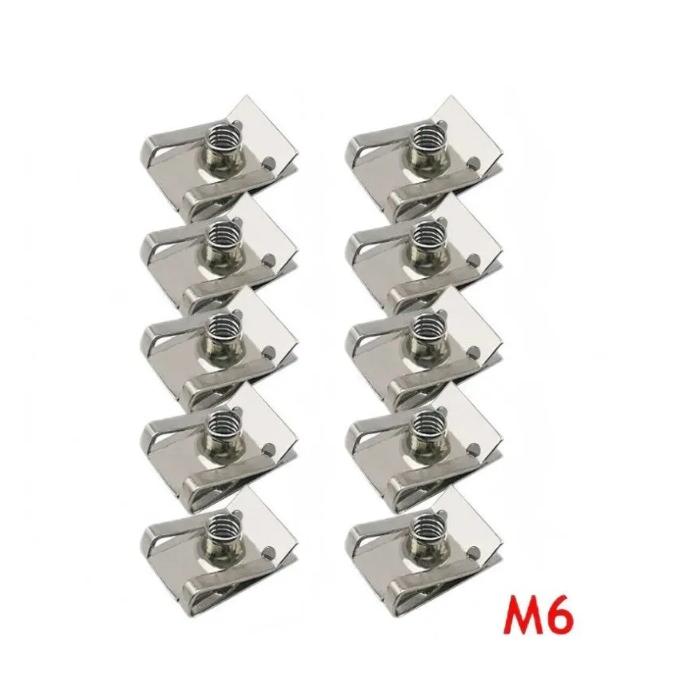 

Stainless Steel Sliced Leaf Spring Nut, Tension Clamp Plate, Card Type Leaf Spring, U-shaped Clamp Plate, Buckle Nut One size срібний