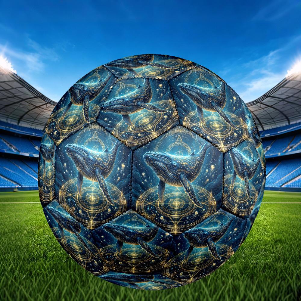 1pc Whale Mystical Symbolism Theme Soccer Ball Football, Size 5, Lightweight PVC, Outdoor Training Soccer Ball,Sports Gift T61436