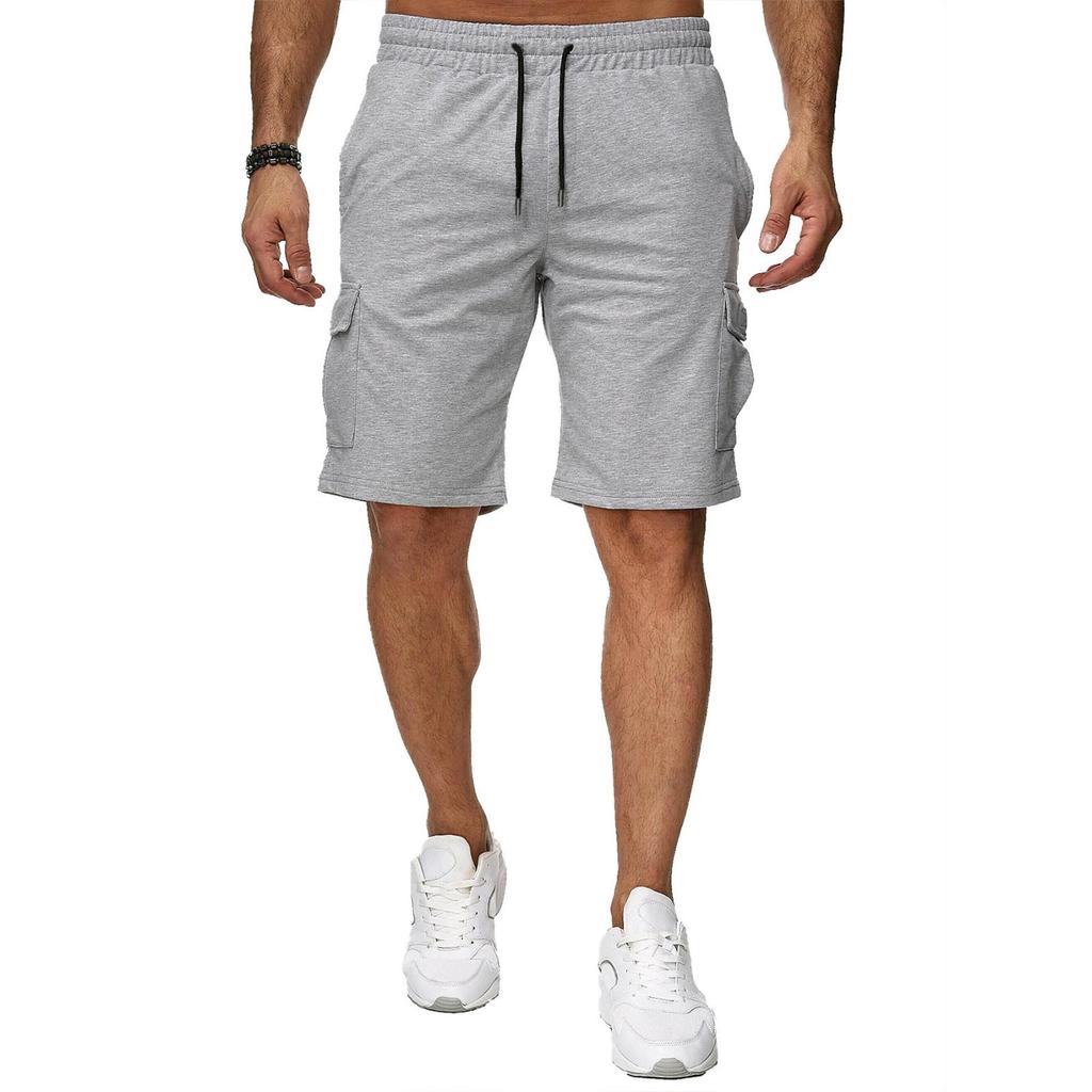 Pantaloncini da jogging traspiranti tinta unita da uomo con tasche e coulisse Pantaloncini casual