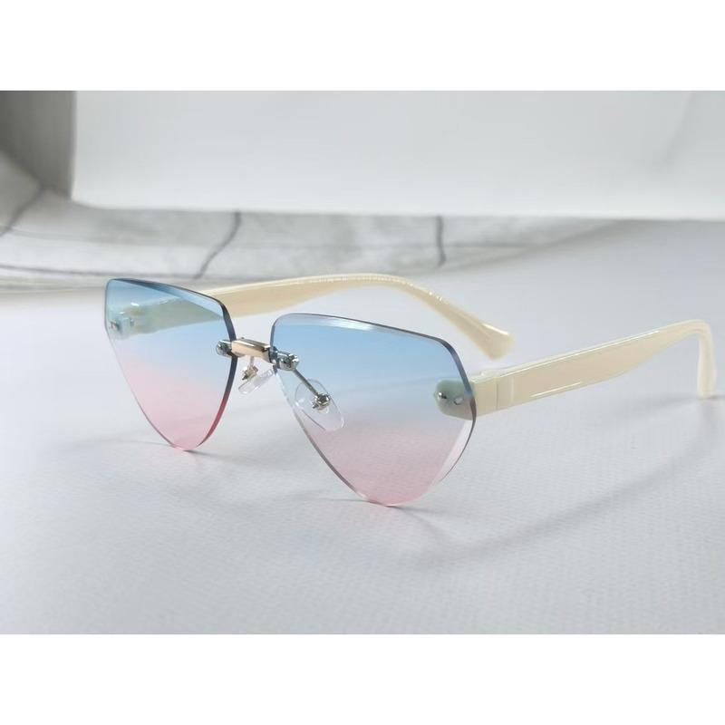 New Children's Sunglasses Fashion Frameless Irregular Personality Trend Dopamine Color Ocean Lens Cross 26016