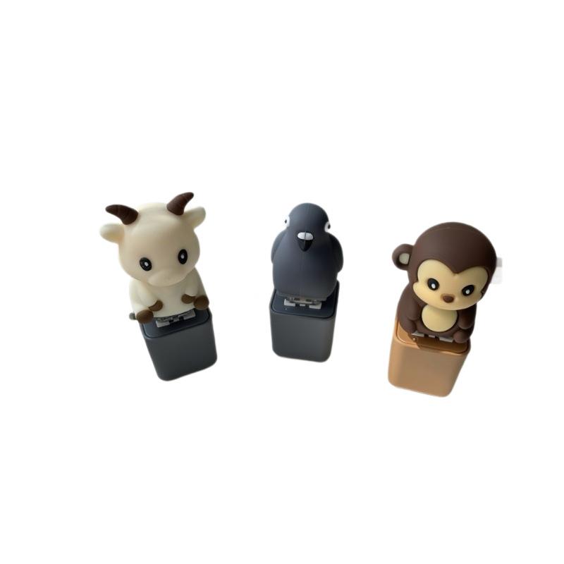 Monkey, Pigeon, Donkey Little Seagull Animal Keychain, Illuminated Clicker, Adult Stress Relief And Anxiety Sensing Toy