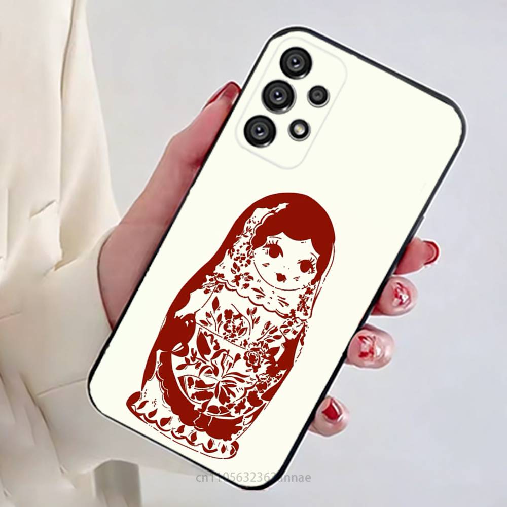 Cute Cool Russian Art Matryoshka Phone Case For Samsung Galaxy A54,34,24,73,53,52,52S,04S,04E,A72 Cover
