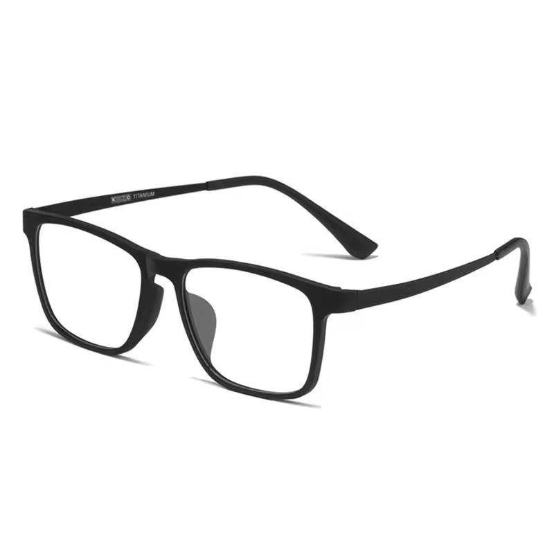 

3068H Ultra Light Fashion Men s Glasses Frames Square Rubber Titanium Optical Prescription Progressive Stained Myopia Eyeglasses Single Version&1.56&Anti Blue Ray чорний